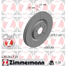 Zimmermann féktárcsa 430.2647.20 autóalkatrész