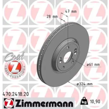 Zimmermann féktárcsa 470.2418.20 autóalkatrész