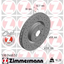 Zimmermann féktárcsa 530.2460.52 autóalkatrész