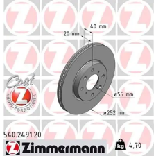 Zimmermann féktárcsa 540.2491.20 autóalkatrész