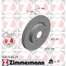 Zimmermann féktárcsa 540.2494.20 autóalkatrész