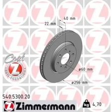 Zimmermann féktárcsa 540.5300.20 autóalkatrész