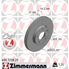 Zimmermann féktárcsa 600.3208.20 autóalkatrész