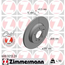 Zimmermann féktárcsa 600.3213.20 autóalkatrész