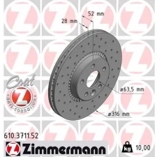 Zimmermann féktárcsa 610.3711.52 autóalkatrész