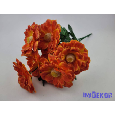  Zinnia 7 ágú selyem csokor 40 cm - Narancs dekorációs kellék