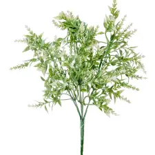  Zöld bokor 7ágú M34cm 48db/# dekorációs kellék