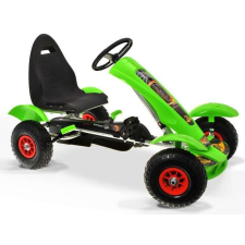 Zöld gokart ergonomikus kialakítással lábbal hajtható járgány
