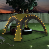  zöld rendezvénysátor LED-del és 4 oldalfallal 3,6 x 3,6 x 2,3 m