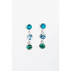  Zöld Swarovski® Köves Nikkelmentes Fémből Készült Női Lógós Fülbevaló
