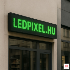  Zöld színű kültéri LED fényújság, 192x32 cm - P10 led rendszer tartozék