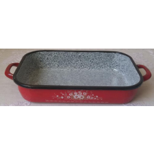 Zománcozott füles tepsi márványozott 32cm edény