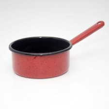  Zománcozott nyeles lábas 16cm piros konyhai eszköz