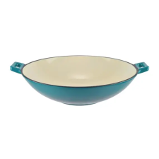  Zománcozott öntöttvas wok 37 cm türkizkék – Indukcióra is, sütőbe is edény
