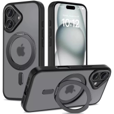 Zone MagRing Magsafe műanyag hátlaptok iPhone 16 fekete-átlátszó tok és táska