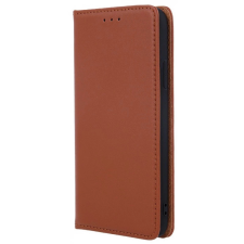 Zone Smart Pro oldalra nyitható bőrtok iPhone 15 Pro Max barna tok és táska