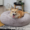 ZOON Ovális kifordítható szürke extrapuha szőrös kutyafekhely L