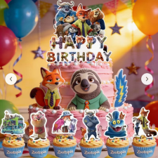  Zootropolis papír tortadísz,tortabeszúró 13db/csomag sütés és főzés