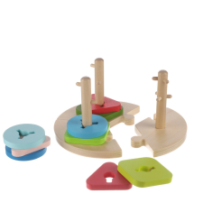 Zopa fa játék puzzle geometriai formák montessori készségfejlesztő