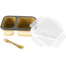 Zopa Snack doboz + evőeszközök, nagy, Mustard Yellow (8595114461301) uzsonnás doboz