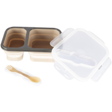 Zopa Snack doboz + evőeszközök, nagy, Sand Beige (8595114461363) uzsonnás doboz