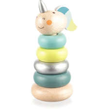 Zopa Wooden Unicorn gyűrűpiramis fából készült Blue 1 db készségfejlesztő