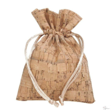  Zsák parafa mintával textil 9x12cm S/10 SSS dekorációs kellék