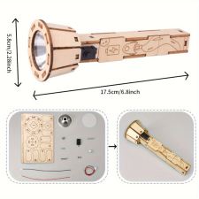  Zseblámpa alakzat 3D Fa Kirakó puzzle, kirakós