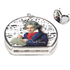 Zsebtükör nagyítós 7x7,5x2,5cm,Textilbevonatú,Beethoven smink kiegészítő