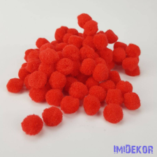  Zsenília pompon 1,5 cm 100db/cs - Piros dekorációs kellék