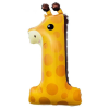  Zsiráf 1-es Giraffe szám fólia lufi 80 cm