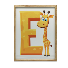 ZSIRÁF FALI PLAKÁT E BETŰVEL SÖTÉT KERET 70x100 CM PREMIUM grafika, keretezett kép