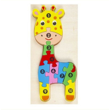 Zsiráf puzzle fából, 10 db-os puzzle, kirakós