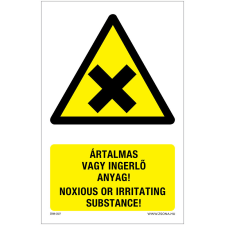 Zsona Ártalmas vagy ingerlő anyag Műanyag tábla 320x500 mm információs címke