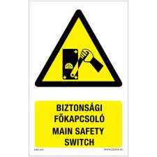 Zsona Biztonsági főkapcsoló Alumínium tábla 100x160 mm információs címke