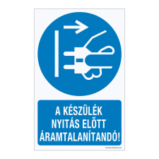ZSONA DEKOR A készülék nyitás előtt áramtalanítandó! Műanyag tábla 320x500 mm információs címke