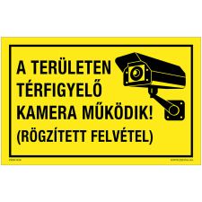 ZSONA DEKOR A területen térfigyelő kamera működik! Öntapadós matrica 320x500 mm információs címke
