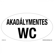 ZSONA DEKOR Akadálymentes wc felírattal Műanyag tábla 120x65 mm ovál információs címke