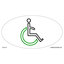 ZSONA DEKOR Akadálymentes wc színes piktogrammal öntapadós matrica 120x65 mm ovál információs címke