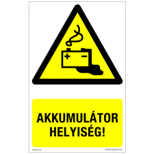 ZSONA DEKOR Akkumulátorhelyiség Alumínium tábla 100x160 mm információs címke