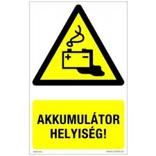 ZSONA DEKOR Akkumulátorhelyiség Alumínium tábla 160x250 mm információs címke