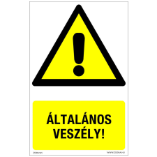 ZSONA DEKOR Általános veszély! Öntapadós matrica 160x100 mm információs címke