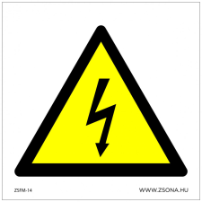 ZSONA DEKOR Áramütés veszélye! Műanyag tábla 200x200 mm információs címke