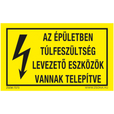 ZSONA DEKOR Az épületben túlfeszültség levezető Műanyag tábla 160x100 mm információs címke