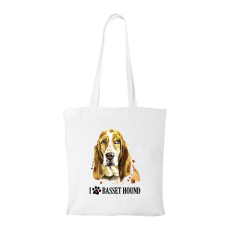 ZSONA DEKOR Basset hound - Bevásárló táska fehér