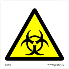 ZSONA DEKOR Biológiai veszély! Öntapadós matrica 100x100 mm információs címke