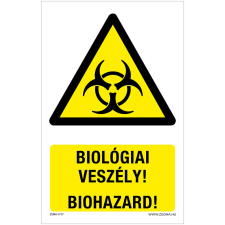 ZSONA DEKOR Biológiai veszély! Öntapadós matrica 160x250 mm információs címke