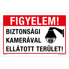 ZSONA DEKOR Biztonsági kamerával ellátott terület! Öntapadós matrica 320x500 mm információs címke