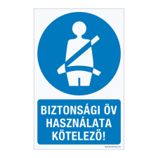 ZSONA DEKOR Biztonsági öv használata kötelező! Öntapadós matrica 160x250 mm információs címke