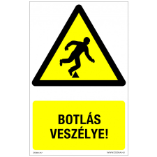 ZSONA DEKOR Botlás veszély! Műanyag tábla 160x250 mm információs címke